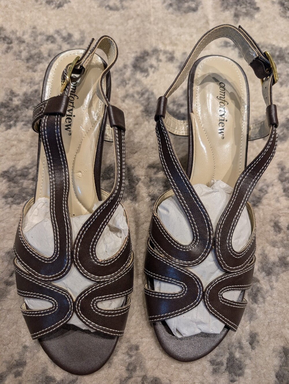 Comfortview Heeled Sandals Dark Brown Size 10M | Like New